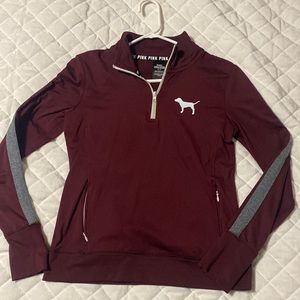 Victoria secret pink half zip in maroon